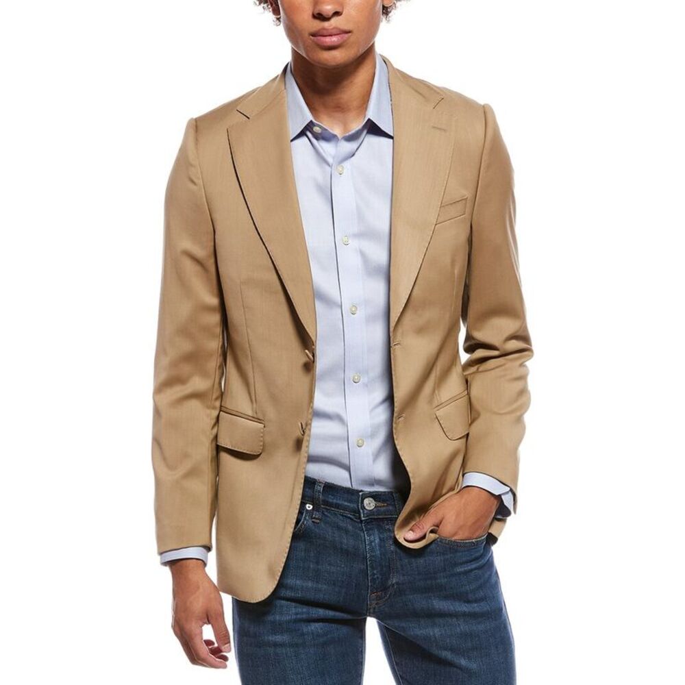 Officine Générale Mens Officine Generale Giovanni Italian Wool Jacket, Brown